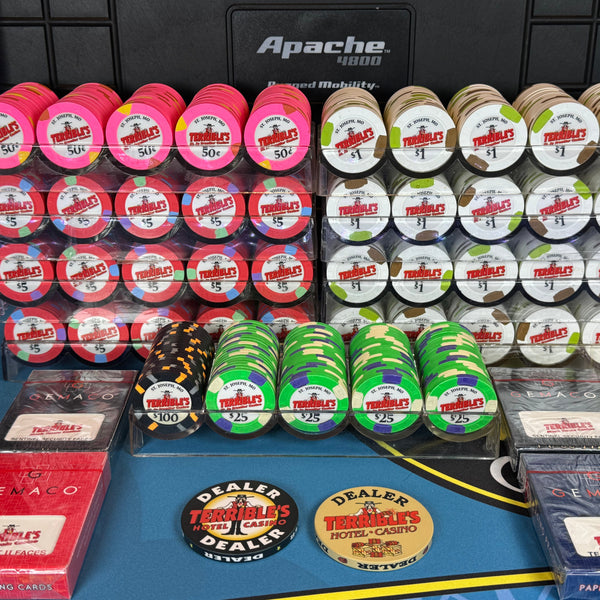 Complete 900pc Paulson - TERRIBLE'S POKER CHIP SET