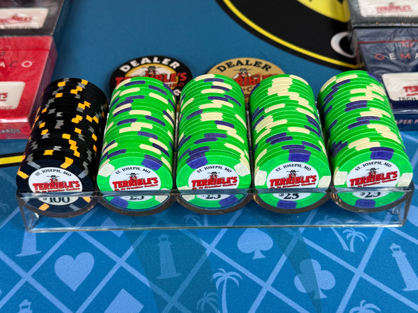 Complete 900pc Paulson - TERRIBLE'S POKER CHIP SET