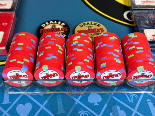 Complete 900pc Paulson - TERRIBLE'S POKER CHIP SET